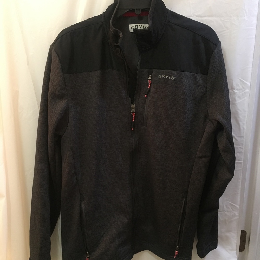 Orvis Men’s Black and Gray Jacket Medium